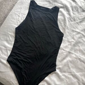 Black sleeveless bodysuit